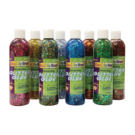 Creativity Street Glitter Glue, Assorted Confetti, 8 fl. oz., PK8 PAC8562